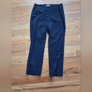 Navy and Black Patterned Pull On Pants